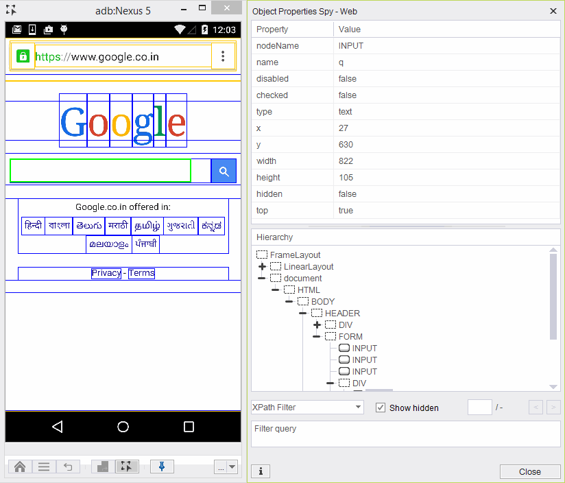 Object Spy and Xpath 1