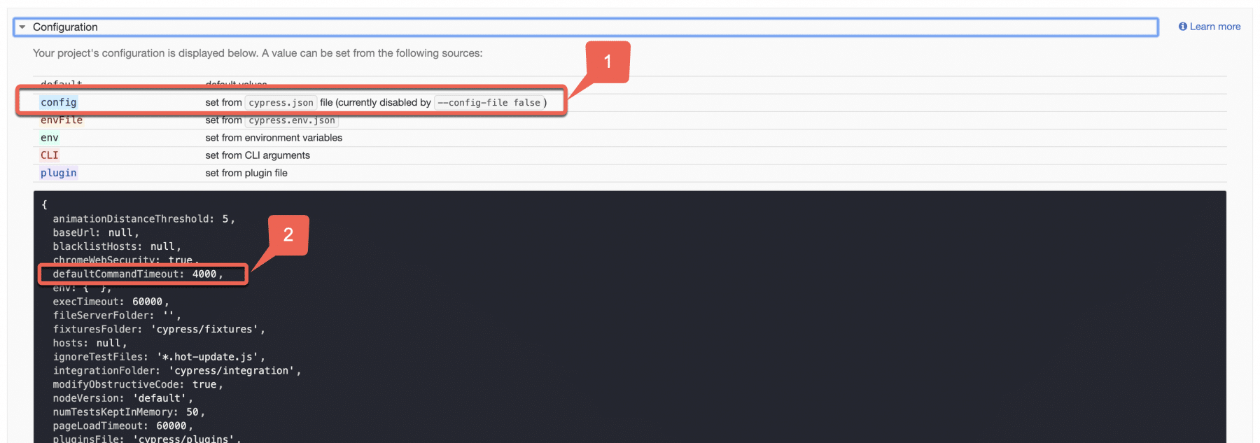 Default configurations not overridden due to false value of config file