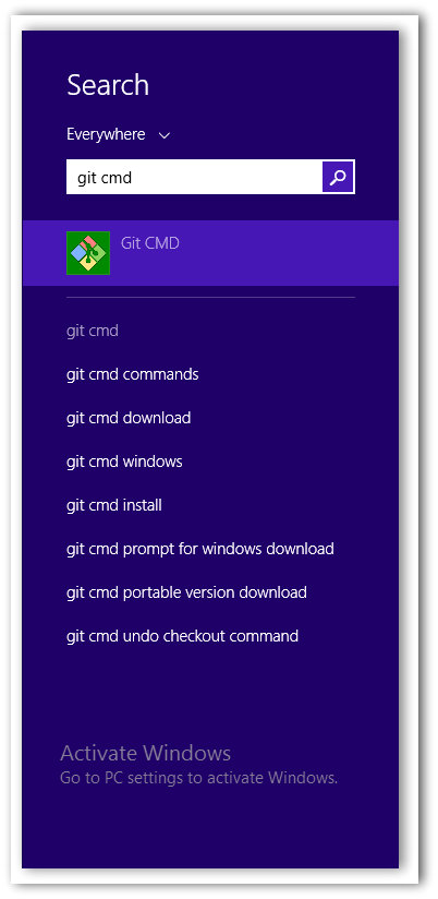 Search for Git CMD