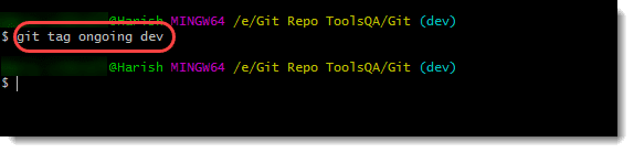 git tag ongoing dev command