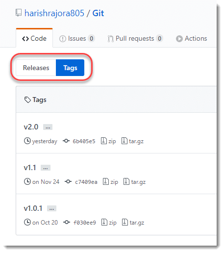 github tag tab