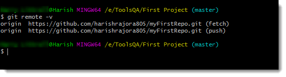 Local Repository Remote repository - Git Remote command to show link remote repository