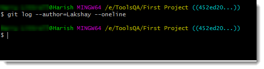 Git Log Author Lakshay