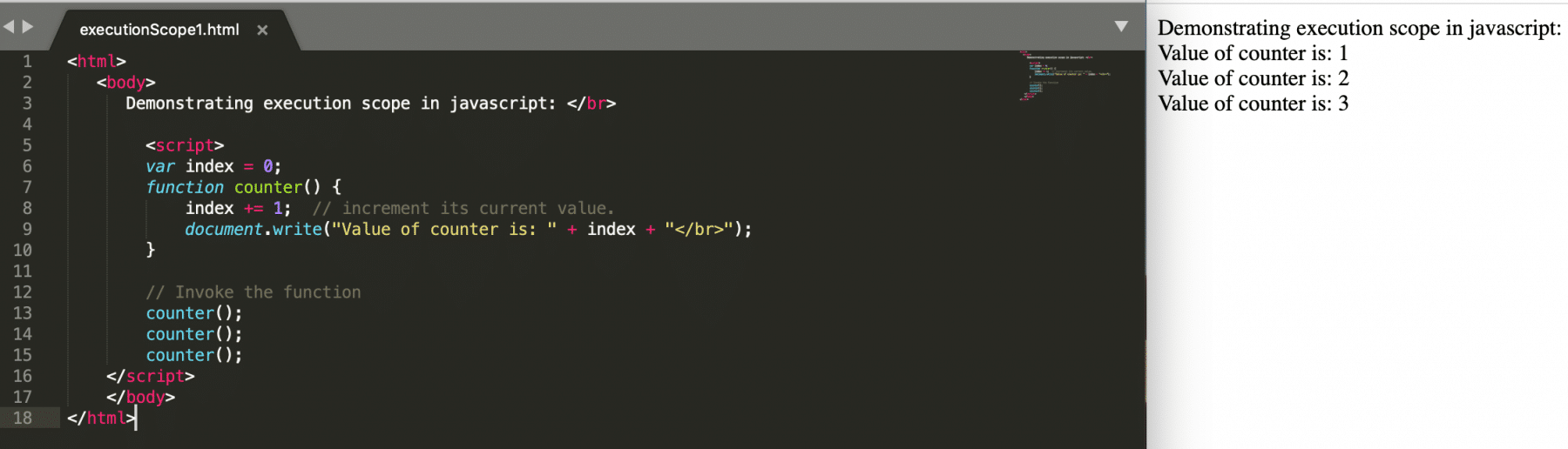 Scope execution of functions in JavaScript