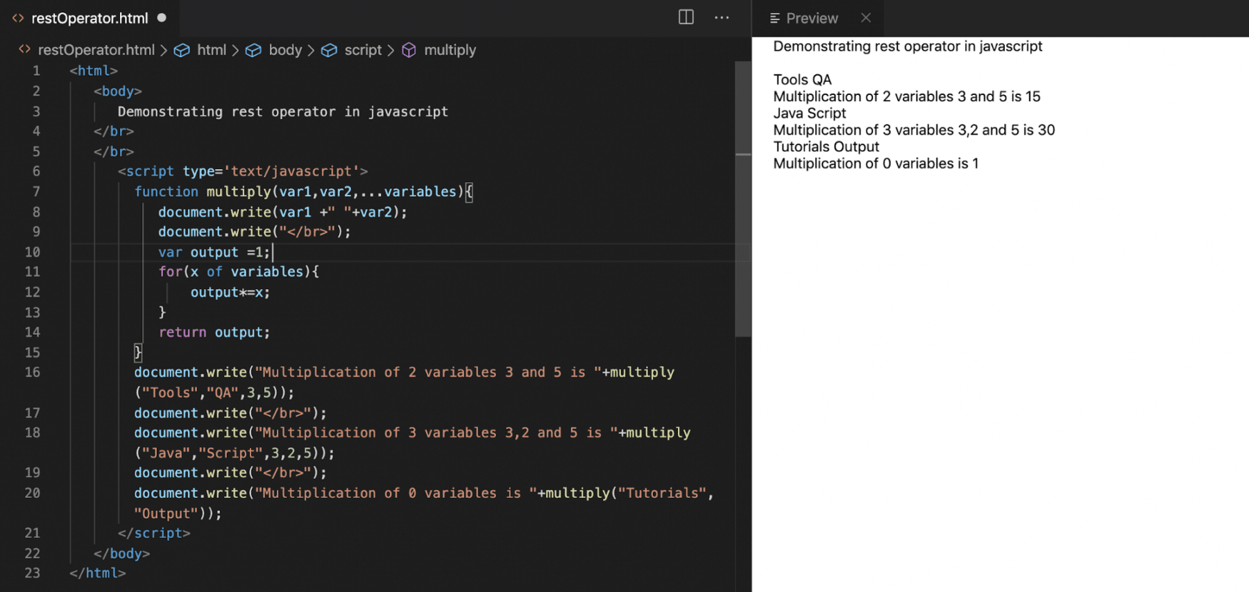  rest with variable