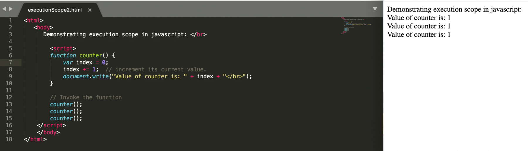 Scope execution of functions in JavaScript