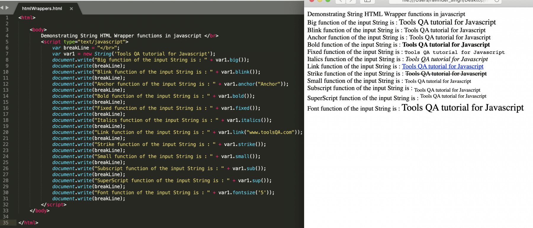 Understanding HTML Wrapper Functions of JS String