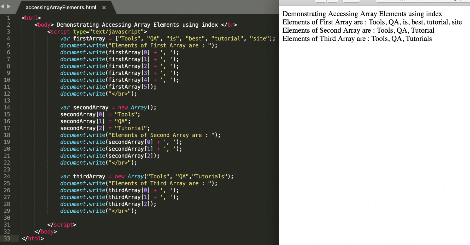 Accessing Array Elements