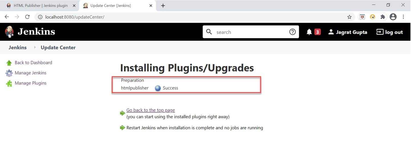 Plugin installation successful