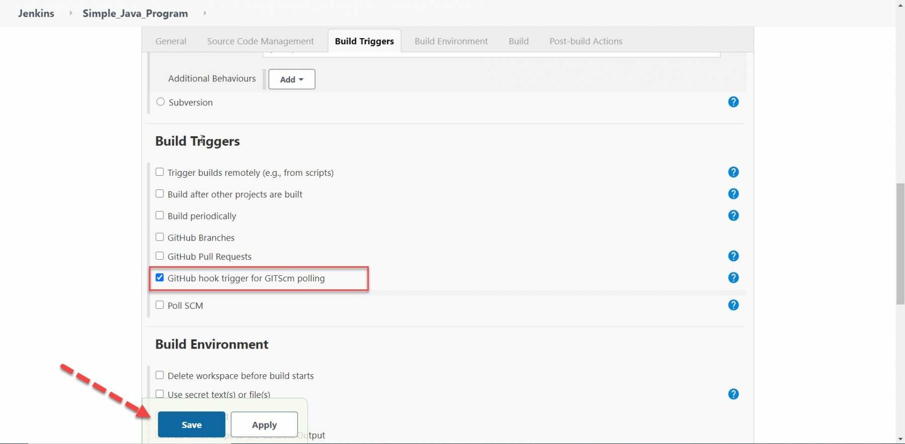 Jenkins build jobs: Running Jenkins build job using webhooks