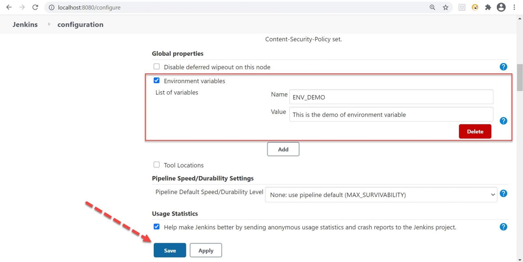 Setting up environment variables