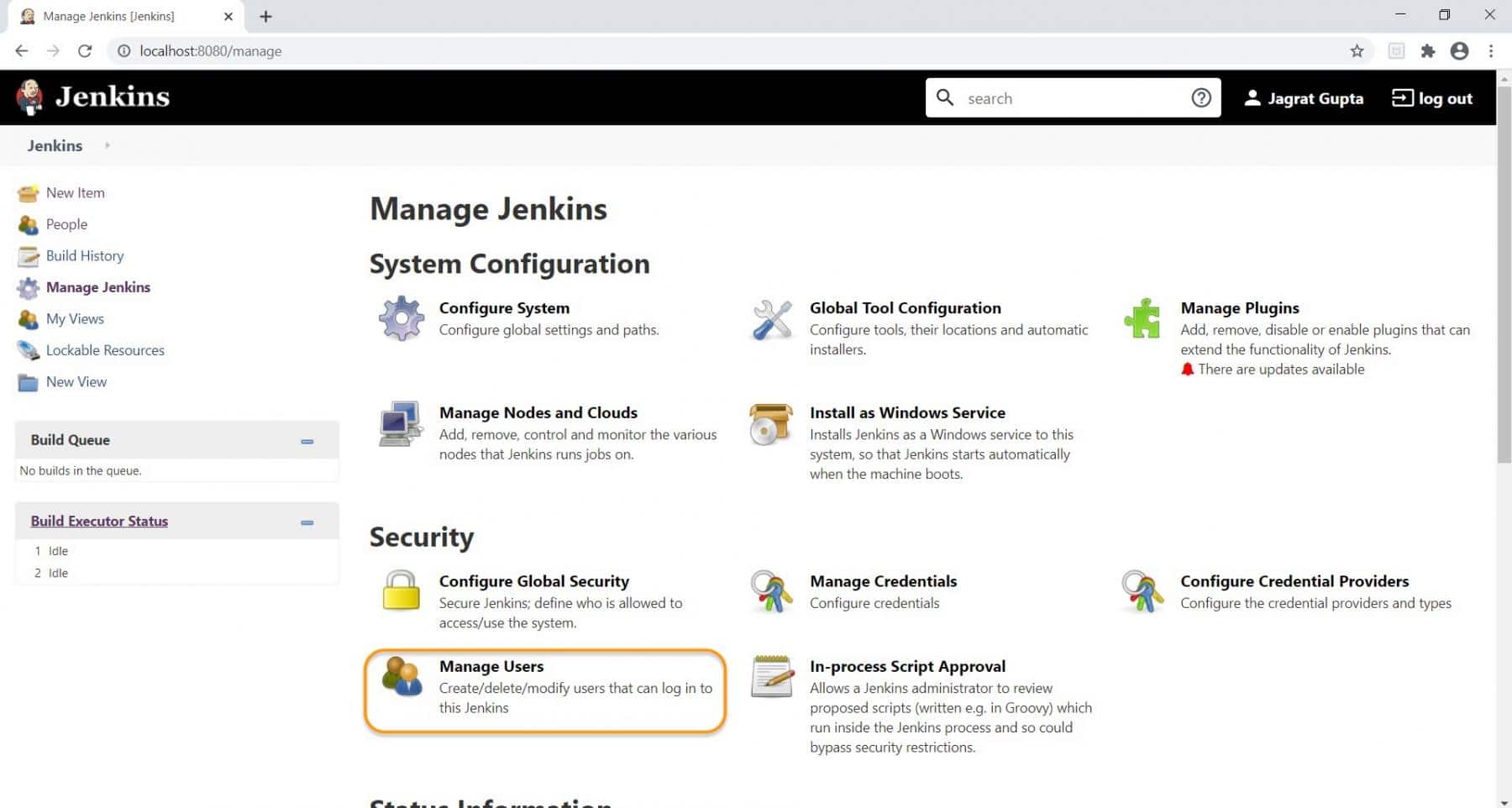 Manage Jenkins page