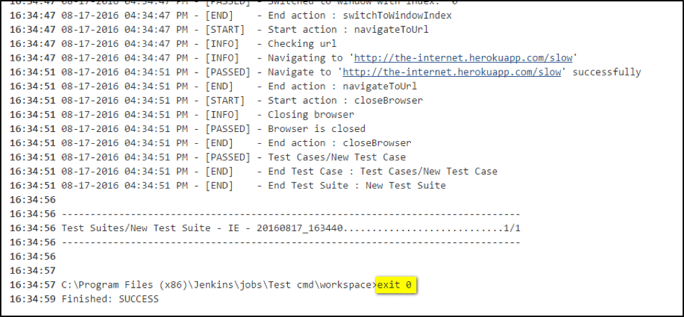 Katalon Exit code_Integration with Jenkins and other CI tools