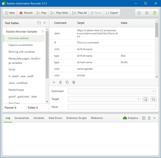 Record Playback using Katalon Recorder_functional UI test