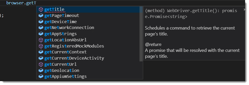 Protractor Browser Commands - GetTitle