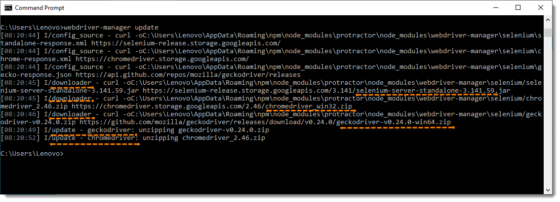 Update WebDriver-Manager Command