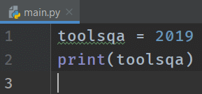 Code to print the value assigned to python variable