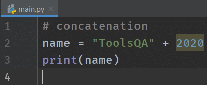 both the operands while using python string concatenation operator must be strings