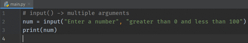 Python Input Function with passing multiple Argument