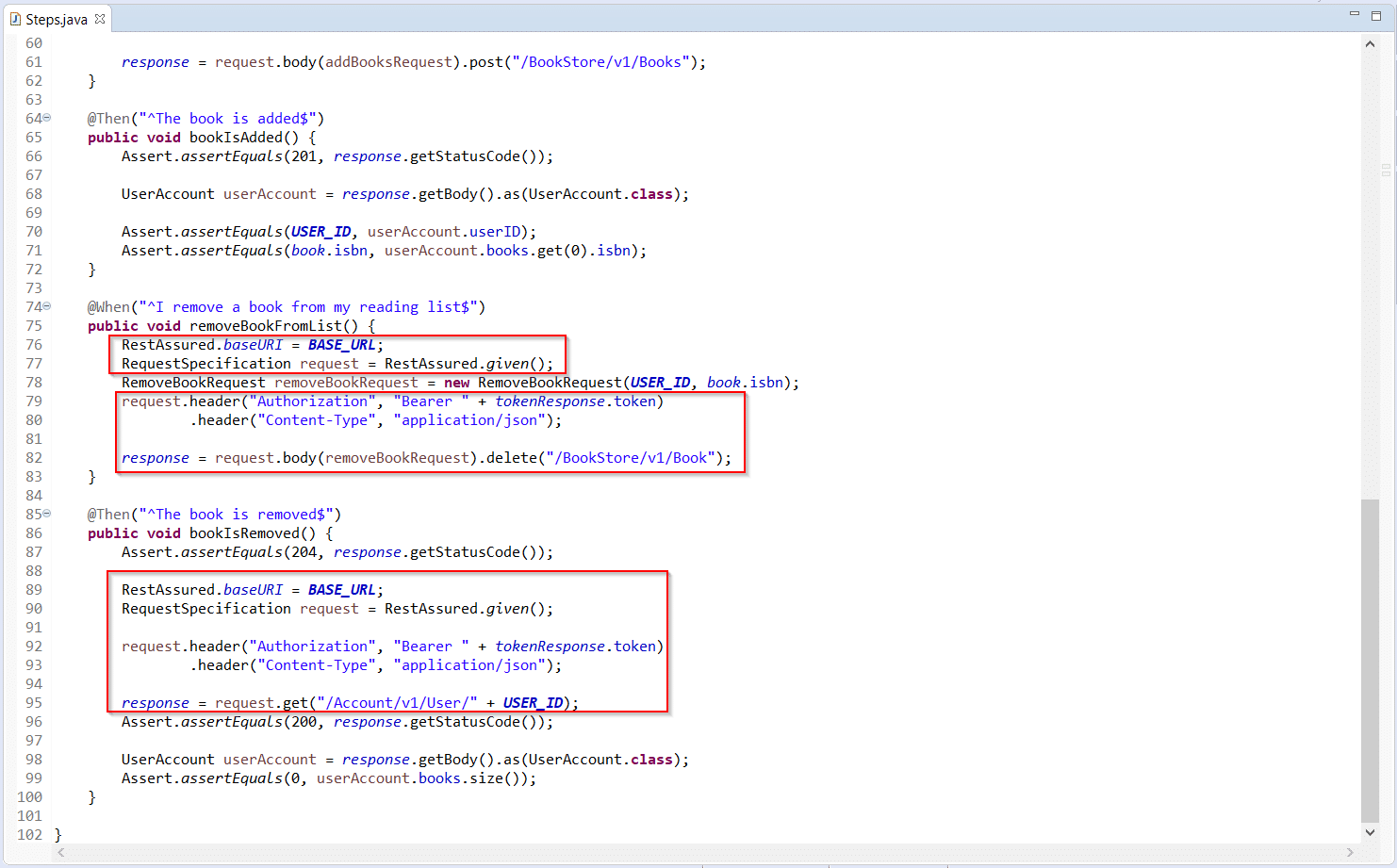 Duplicate logic in tests