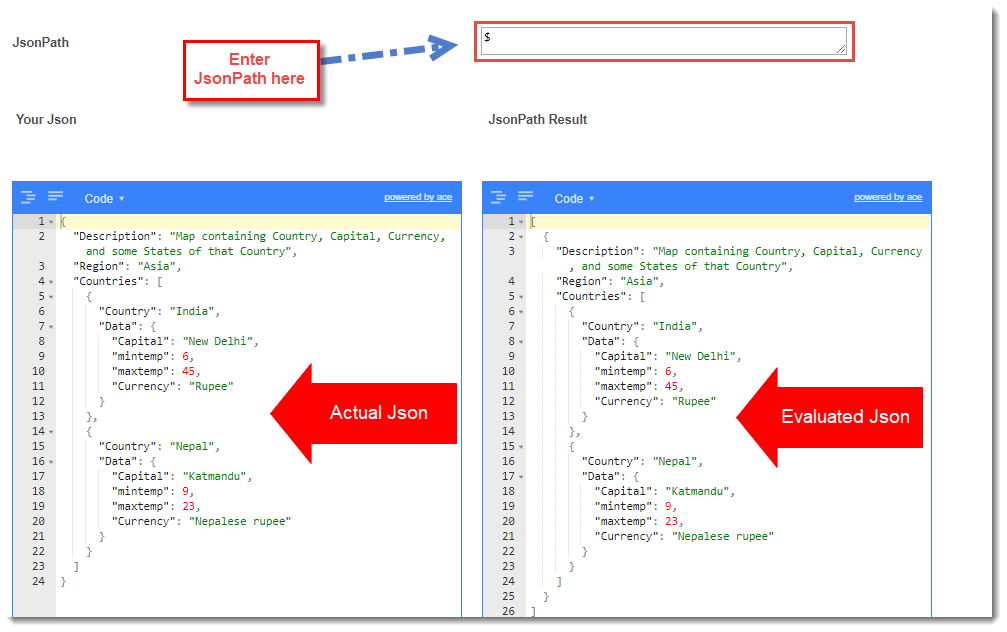 JSONPath and Query JSON using JSONPath