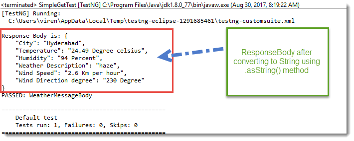 Read Json Response Body using Rest Assured