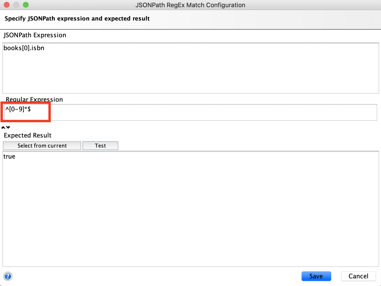 JSONPath RegEx Match Configuration in SoapUI