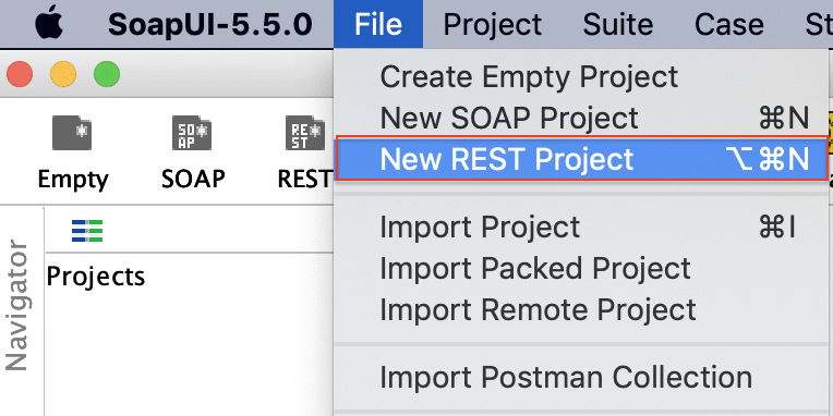 New Rest Project in SoapUI