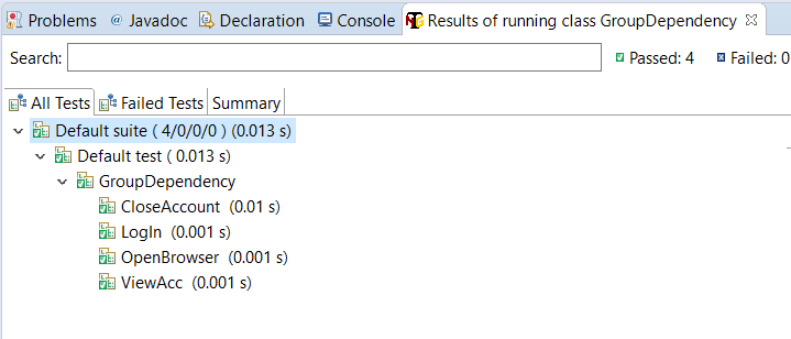 testng xml dependency