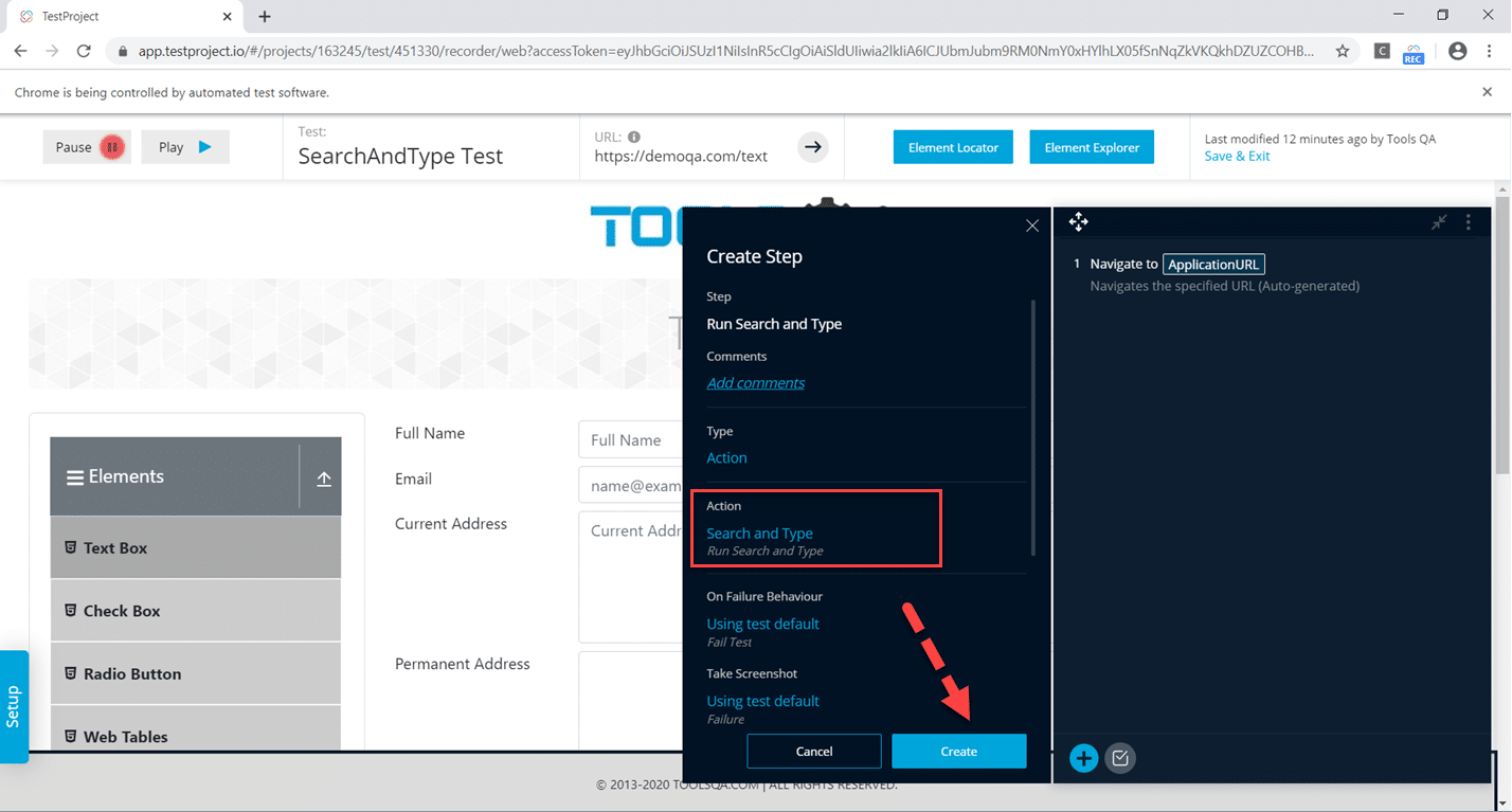 Custom Addons In TestProject Adding Actions as steps