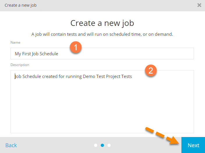 TestProject: Create a new job wizard