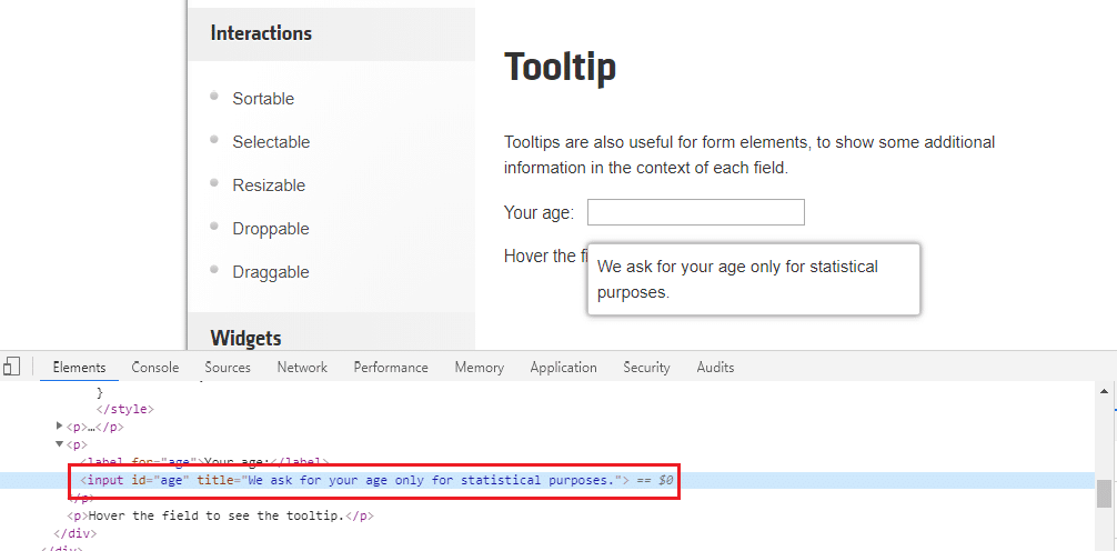 Automate Tooltip using Selenium Webdriver