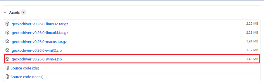 Downloading GeckoDriver from Github