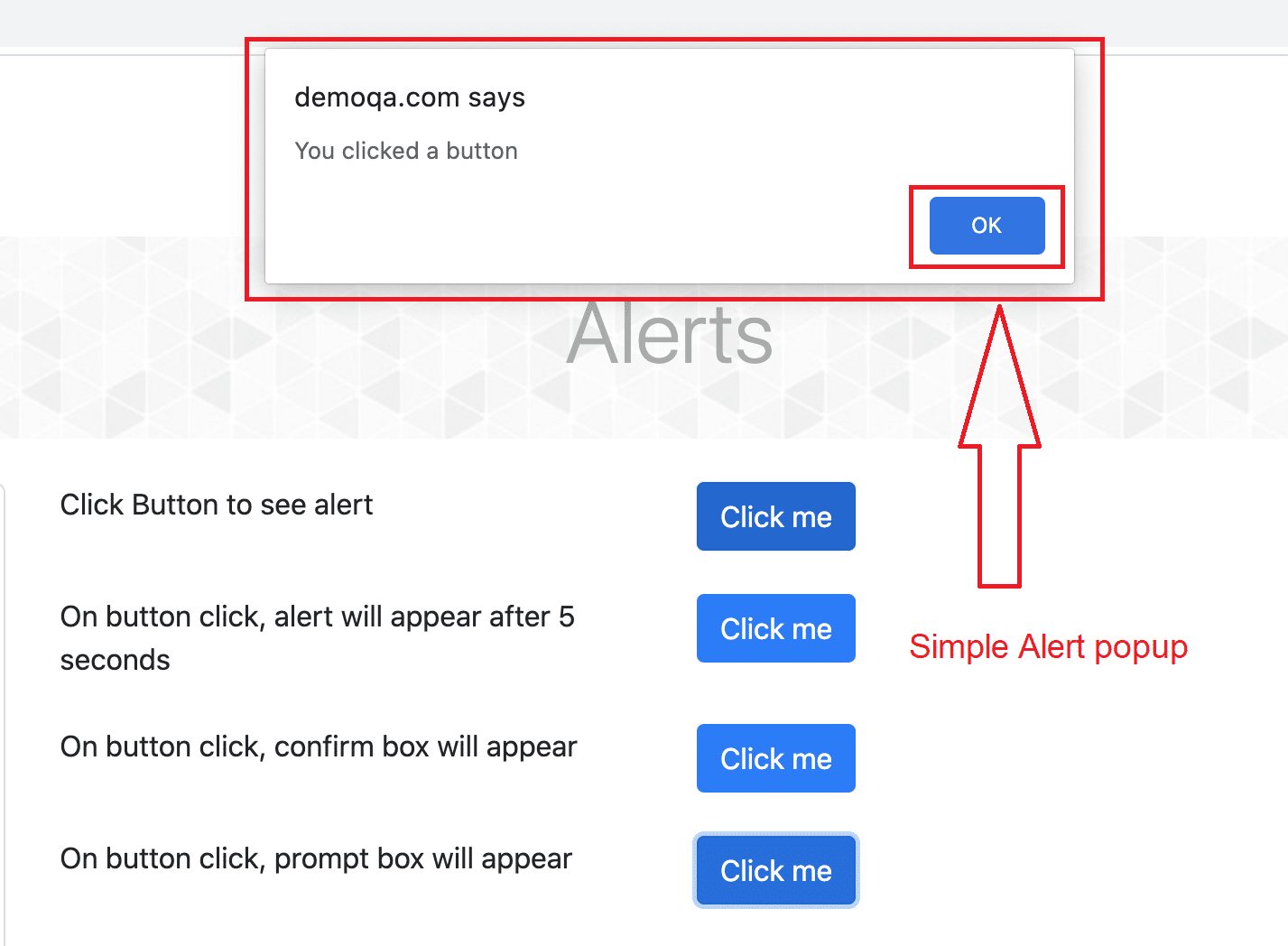 Simple alert box